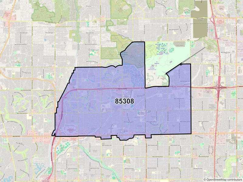 Map of ZIP Code 85308 — Glendale, AZ