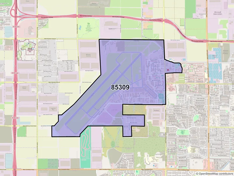Map of Luke Air Force Base, Arizona and ZIP codes