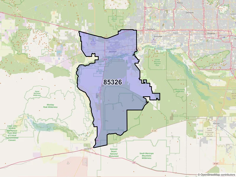 Map of ZIP Code 85326 — Buckeye, AZ