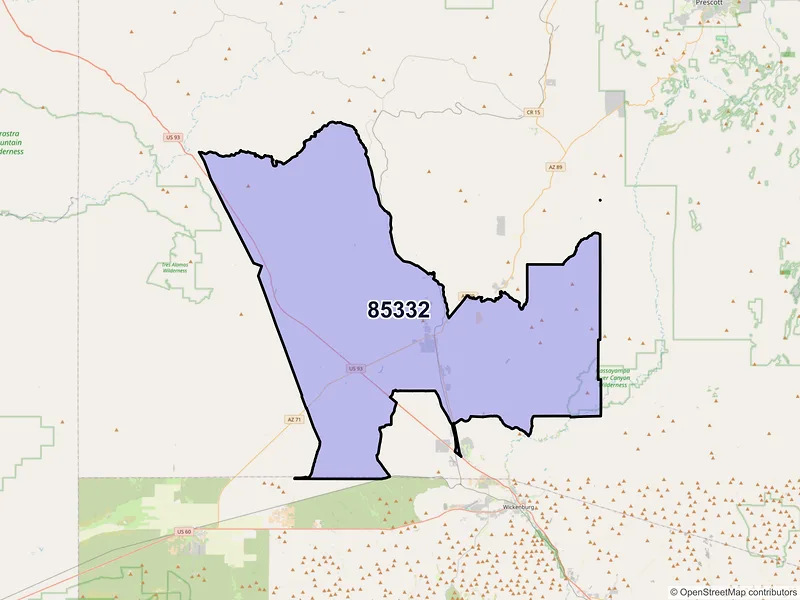 Map of Congress, Arizona and ZIP codes