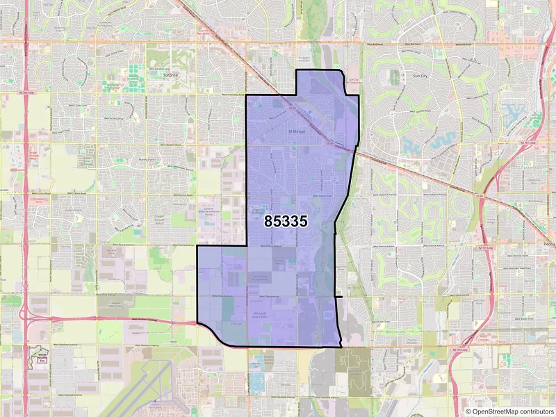 Map of El Mirage, Arizona and ZIP codes
