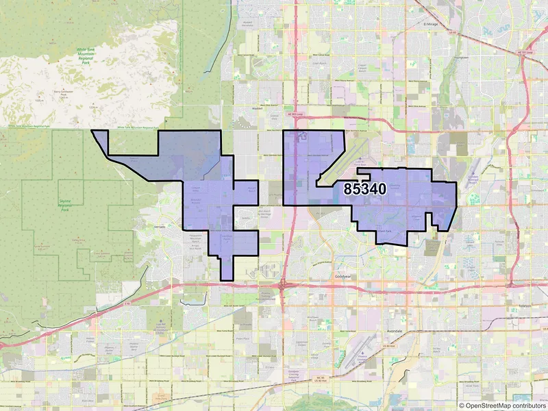 Map of Litchfield Park, Arizona and ZIP codes