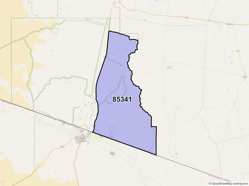Map of Lukeville, Arizona and ZIP codes