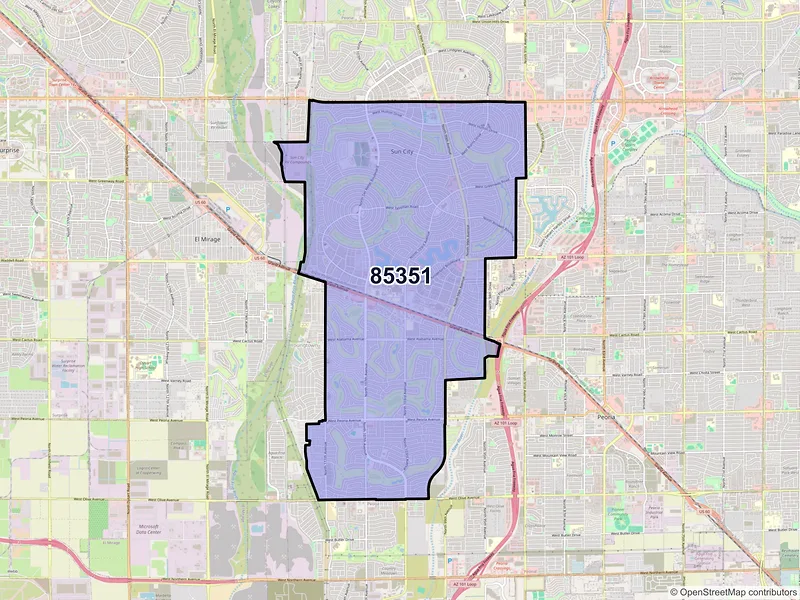Map of ZIP Code 85351 — Sun City, AZ