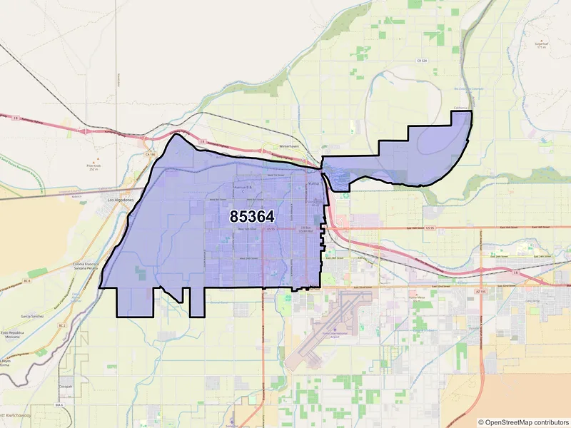 Map of ZIP Code 85364 — Yuma, AZ