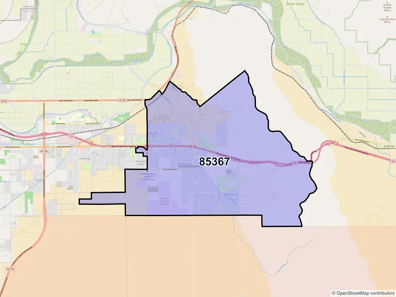 Map of ZIP Code 85367 — Yuma, AZ