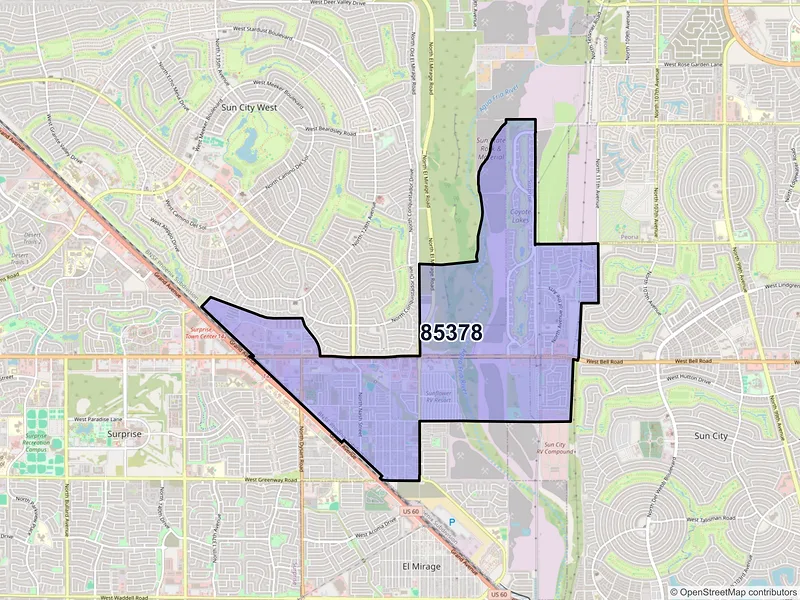Map of ZIP Code 85378 — Surprise, AZ