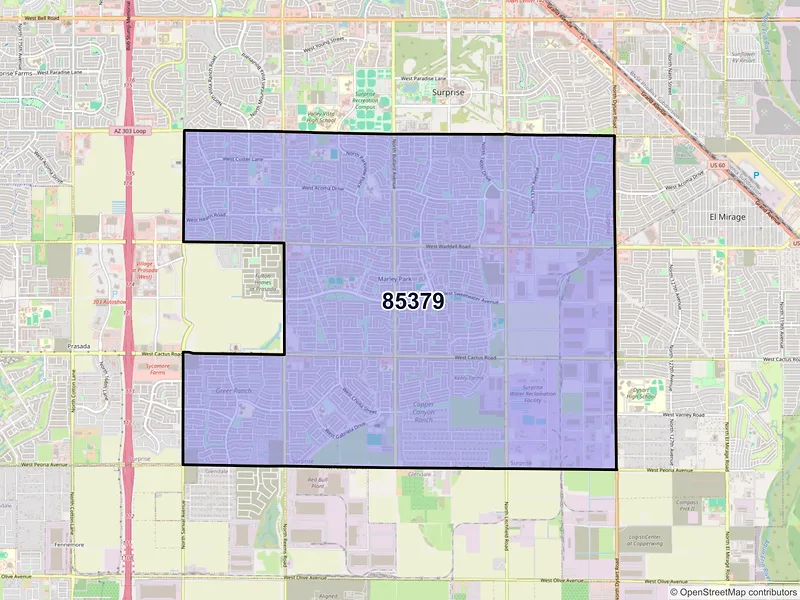 Map of ZIP Code 85379 — Surprise, AZ