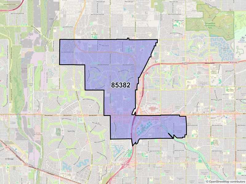 Map of ZIP Code 85382 — Peoria, AZ