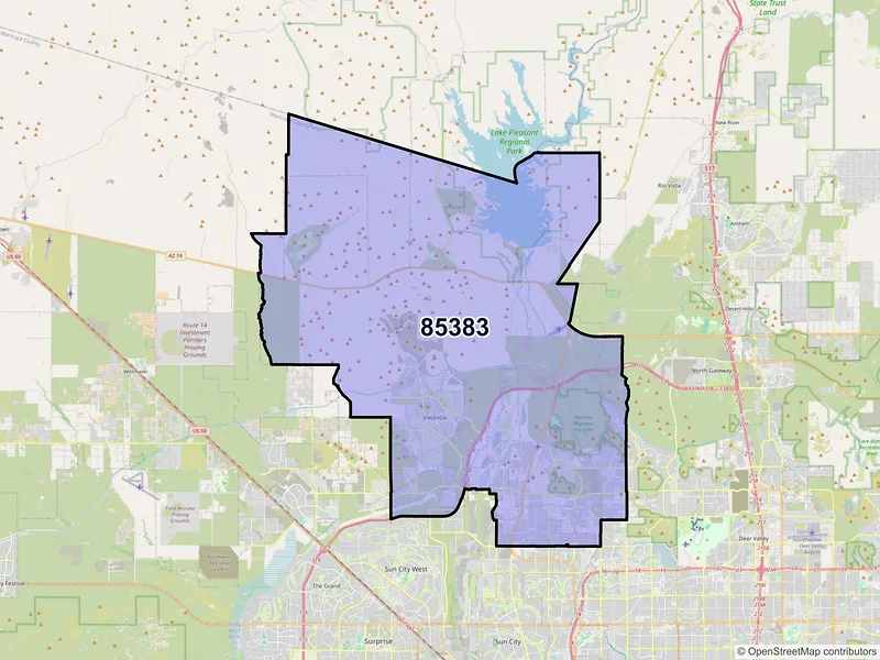Map of ZIP Code 85383 — Peoria, AZ