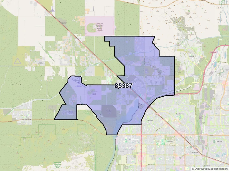 Map of ZIP Code 85387 — Surprise, AZ