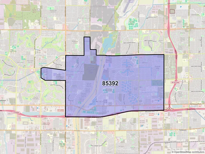 Map of ZIP Code 85392 — Avondale, AZ