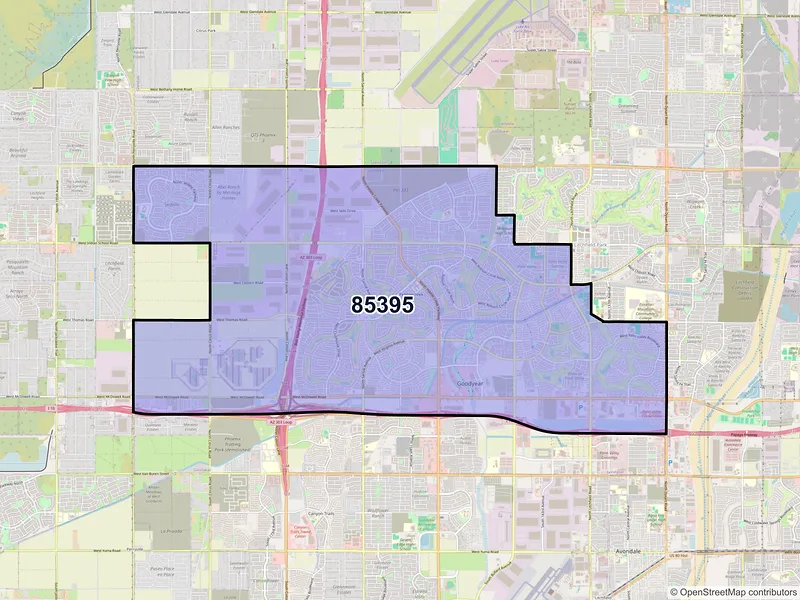 Map of ZIP Code 85395 — Goodyear, AZ