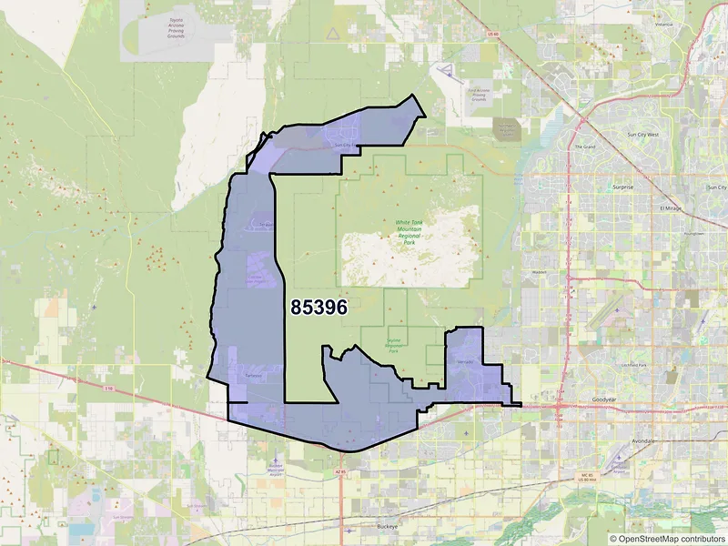 Map of ZIP Code 85396 — Buckeye, AZ