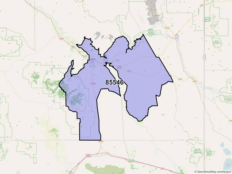 Map of ZIP Code 85546 — Safford, AZ