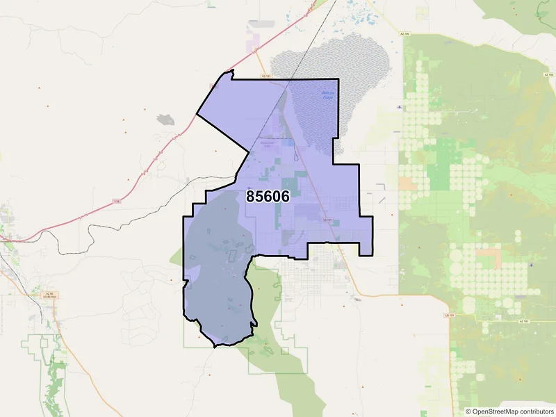 Map of Cochise, Arizona and ZIP codes