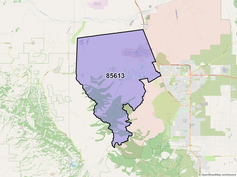 Map of ZIP Code 85613 — Fort Huachuca, AZ