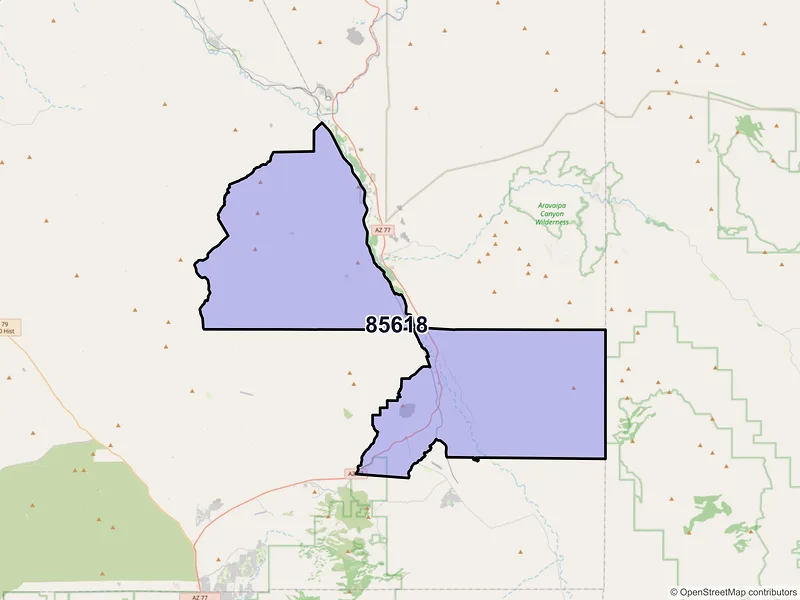 Map of Mammoth, Arizona and ZIP codes