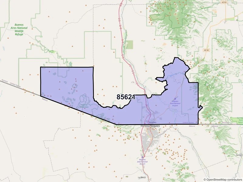 Map of ZIP Code 85621 — Nogales, AZ