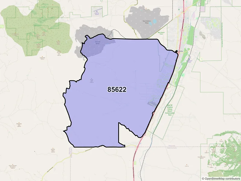 Map of ZIP Code 85622 — Green Valley, AZ