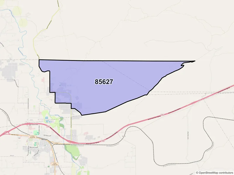 Map of Pomerene, Arizona and ZIP codes