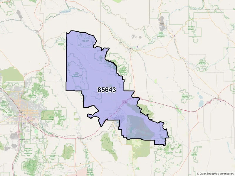 Map of ZIP Code 85643 — Willcox, AZ