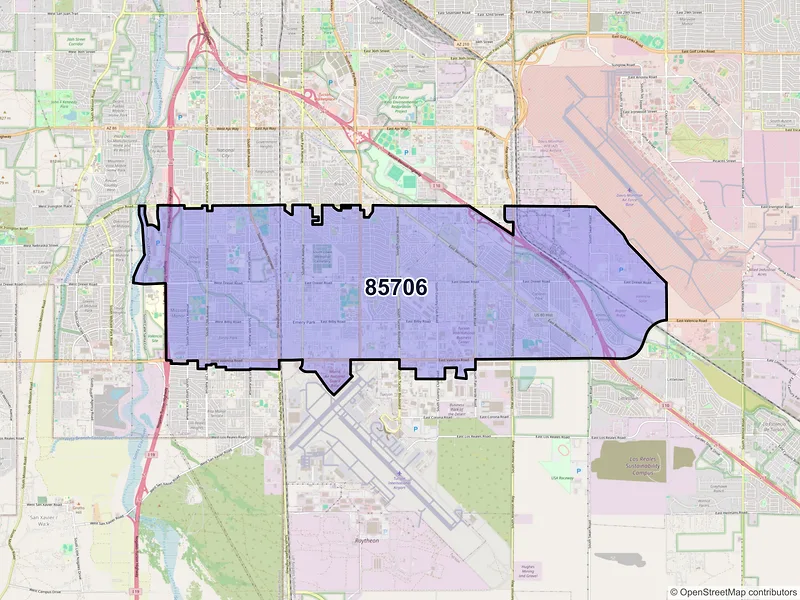 Map of ZIP Code 85706 — Tucson, AZ