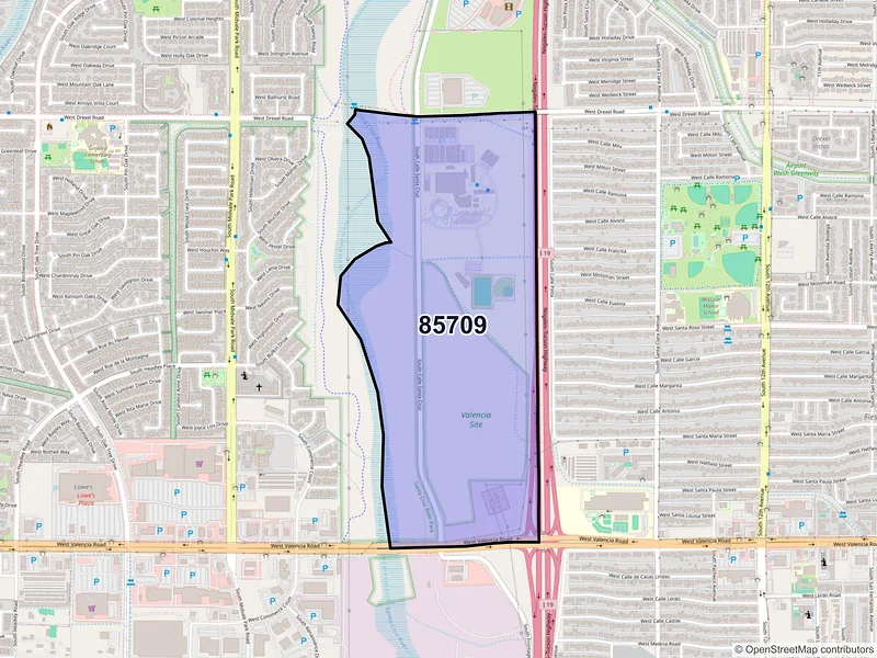 Map of ZIP Code 85709 — Tucson, AZ