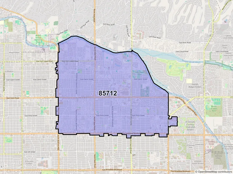 Map of ZIP Code 85712 — Tucson, AZ