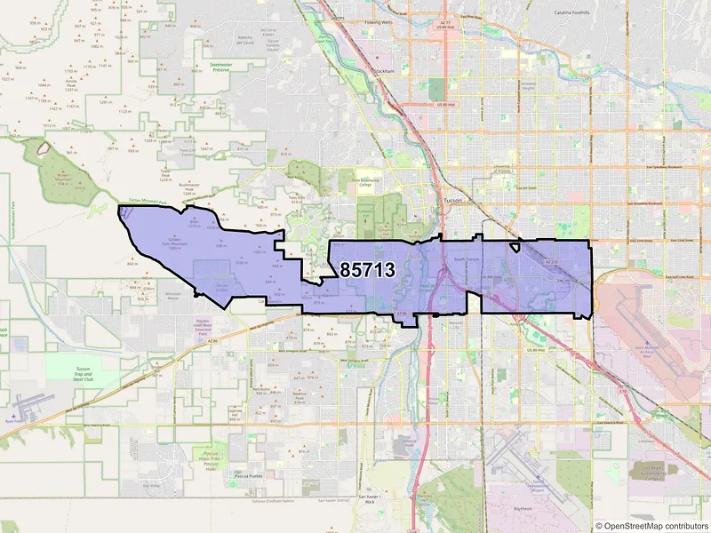 Map of ZIP Code 85713 — Tucson, AZ