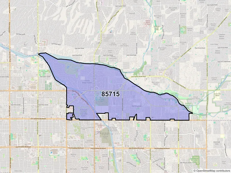 Map of ZIP Code 85715 — Tucson, AZ