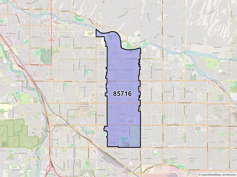 Map of ZIP Code 85716 — Tucson, AZ