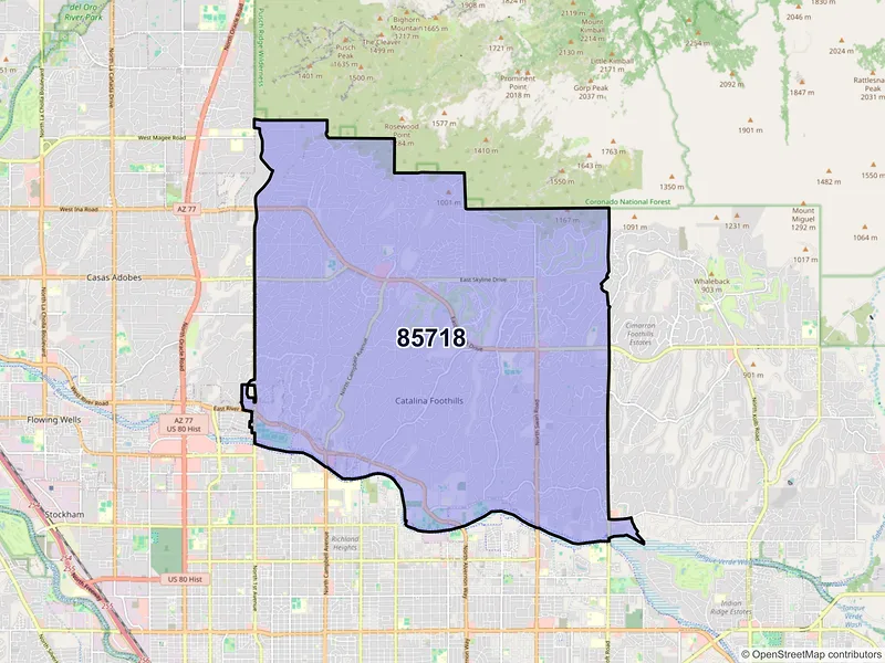 Map of ZIP Code 85718 — Tucson, AZ