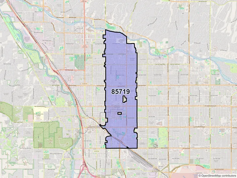 Map of ZIP Code 85719 — Tucson, AZ