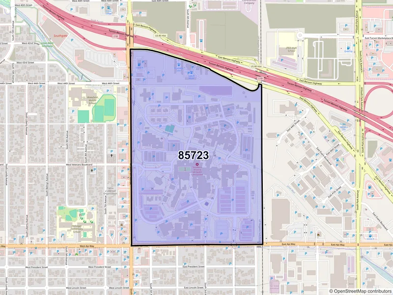 Map of ZIP Code 85723 — Tucson, AZ