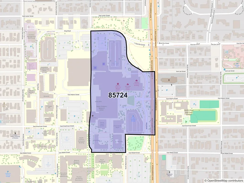 Map of ZIP Code 85724 — Tucson, AZ