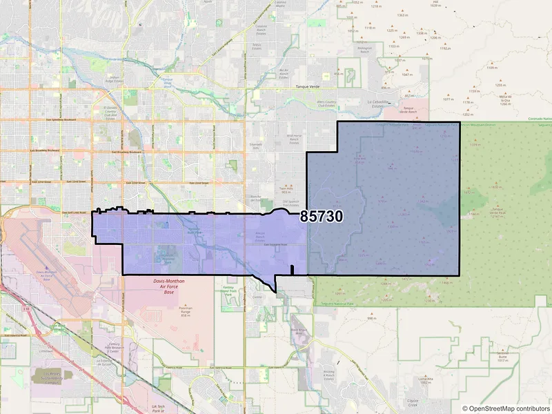 Map of ZIP Code 85730 — Tucson, AZ