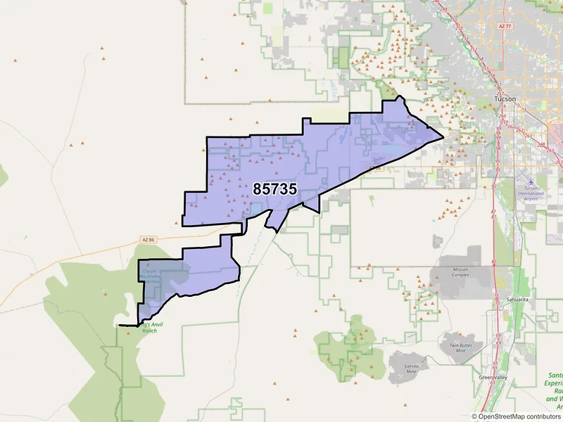 Map of ZIP Code 85735 — Tucson, AZ