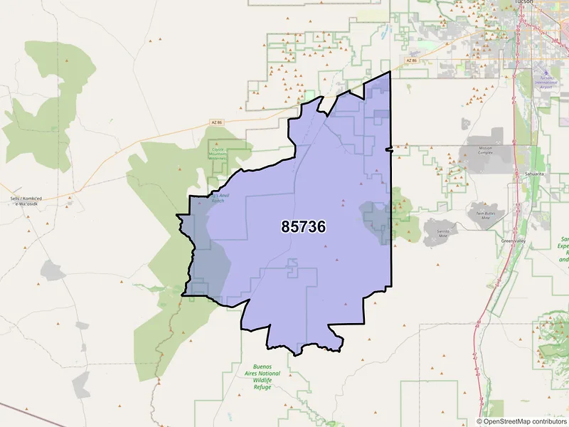 Map of ZIP Code 85736 — Tucson, AZ