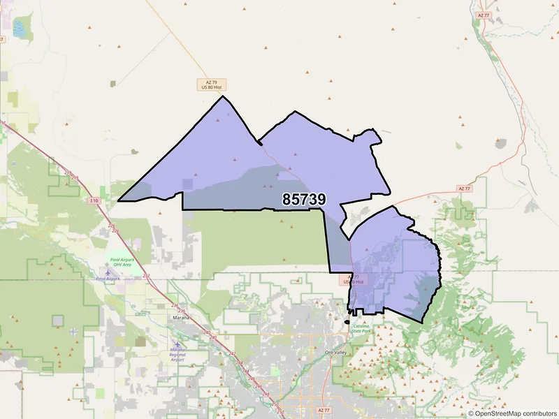Map of ZIP Code 85739 — Tucson, AZ