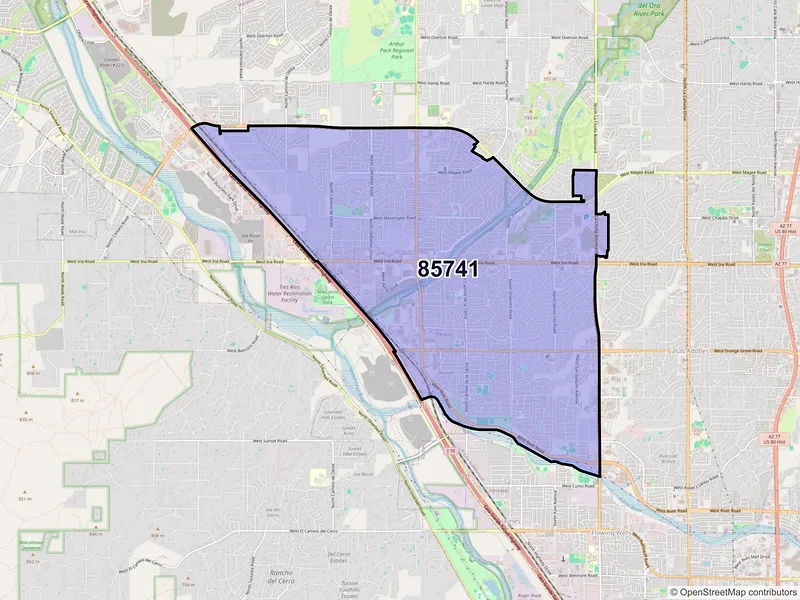 Map of ZIP Code 85741 — Tucson, AZ