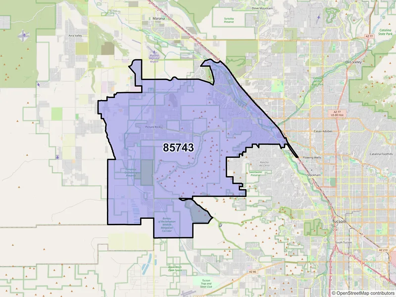 Map of ZIP Code 85743 — Tucson, AZ