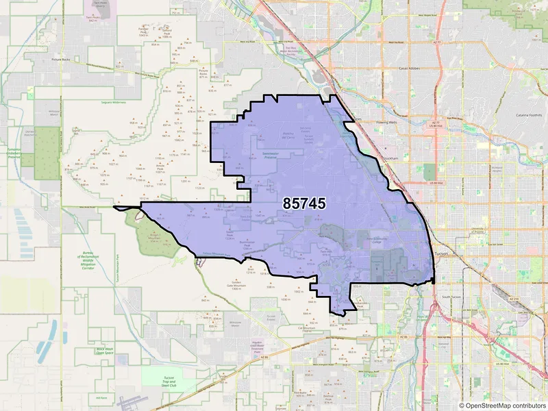 Map of ZIP Code 85745 — Tucson, AZ