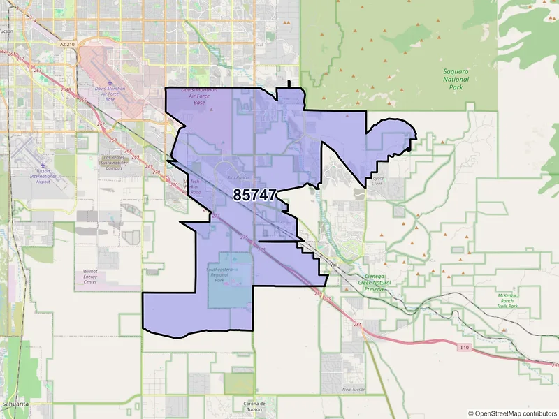 Map of ZIP Code 85747 — Tucson, AZ