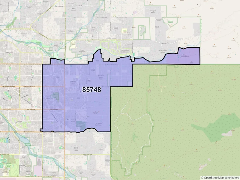 Map of ZIP Code 85748 — Tucson, AZ