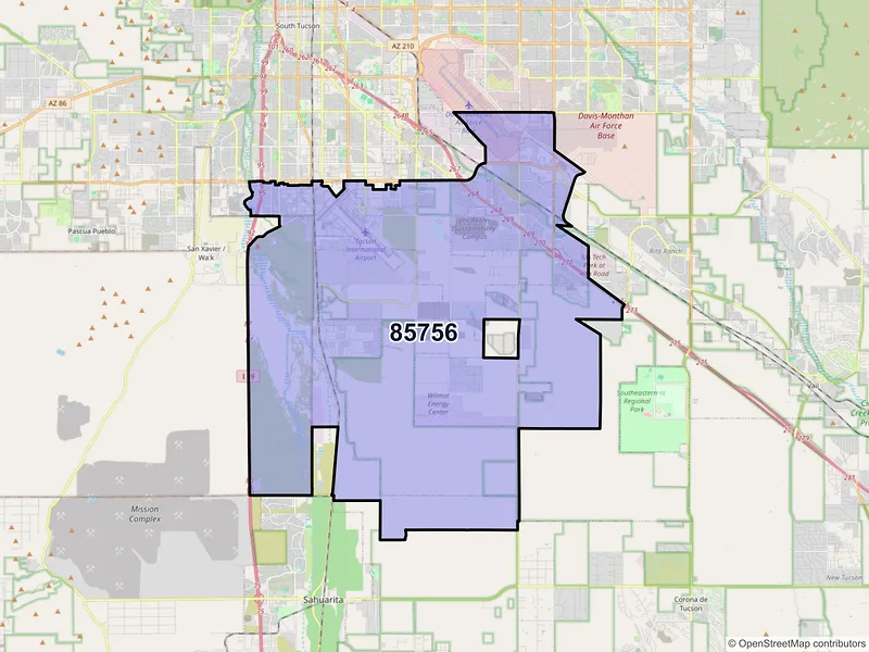 Map of ZIP Code 85756 — Tucson, AZ
