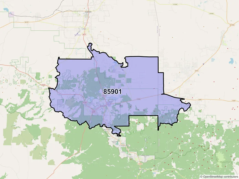Map of ZIP Code 85901 — Show Low, AZ