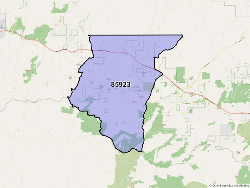 Map of Clay Springs, Arizona and ZIP codes