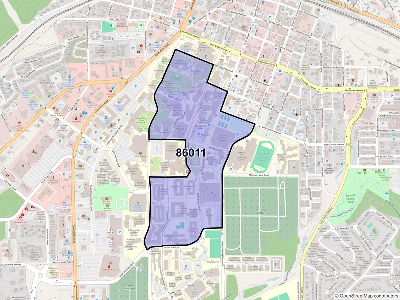 Map of ZIP Code 86011 — Flagstaff, AZ