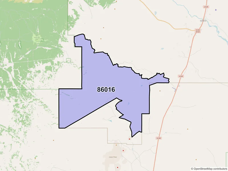 Map of Gray Mountain, Arizona and ZIP codes